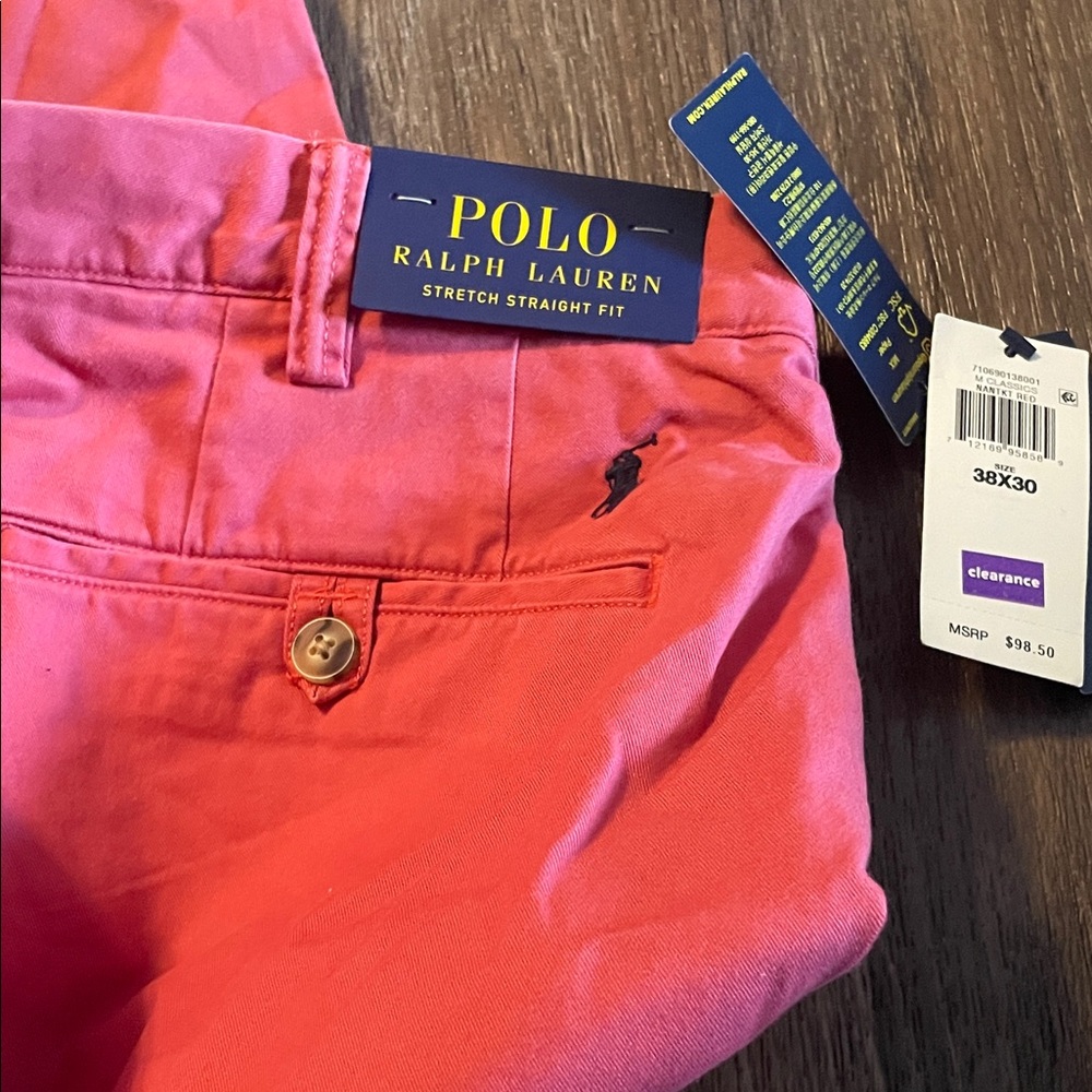 Polo by Ralph Lauren Men's Salmon Chinos 38x30 - Picture 3 of 3